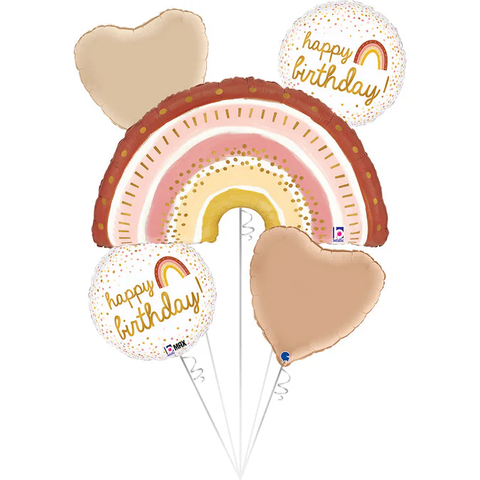 Bouquet Set Boho Rainbow Foil Balloon