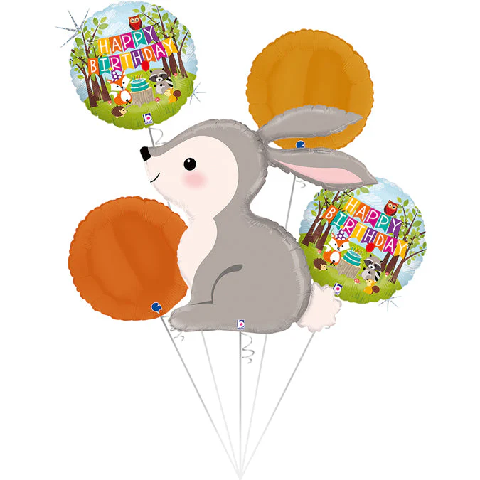 Bouquet Set Woodland Bunny Foil Balloon