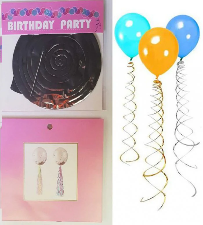 Silver Spiral Balloon Tail