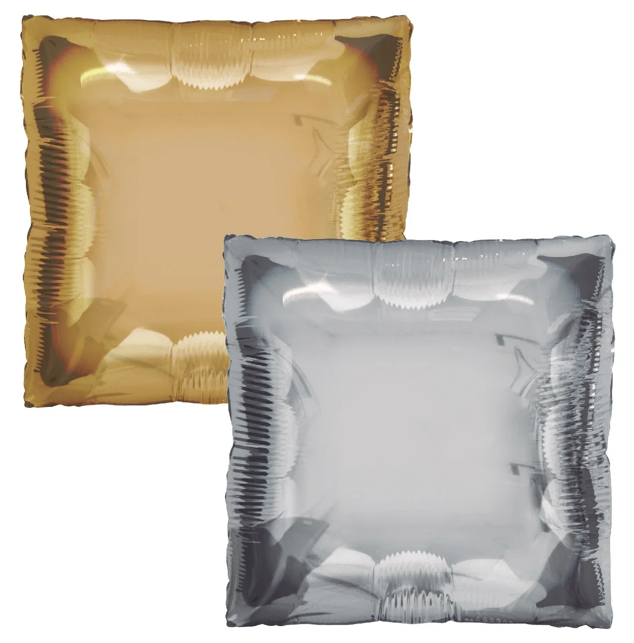 24" (20" Inflated) Gold and Silver Square Foil Balloon